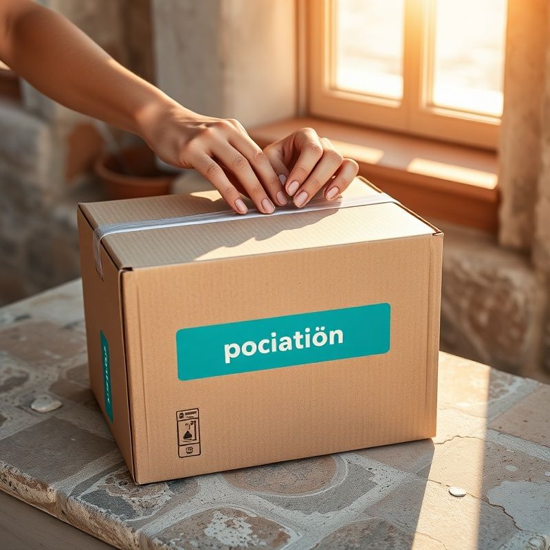 Ruke pečate teal kutiju Tomić & Babić na kamenom stolu